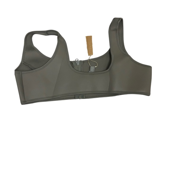 SKIMS 🌸Rubberized Scuba🌸 Swim Scoop Neck Bikini Top | Grey Chalk - Picture 5 of 12